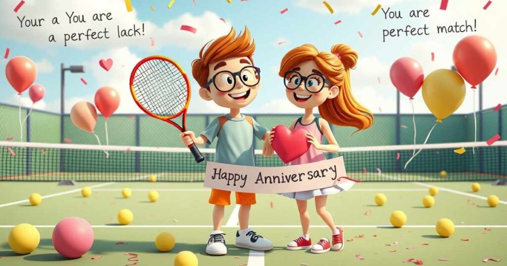 Sweet Tennis Love Puns for Anniversary Wishes