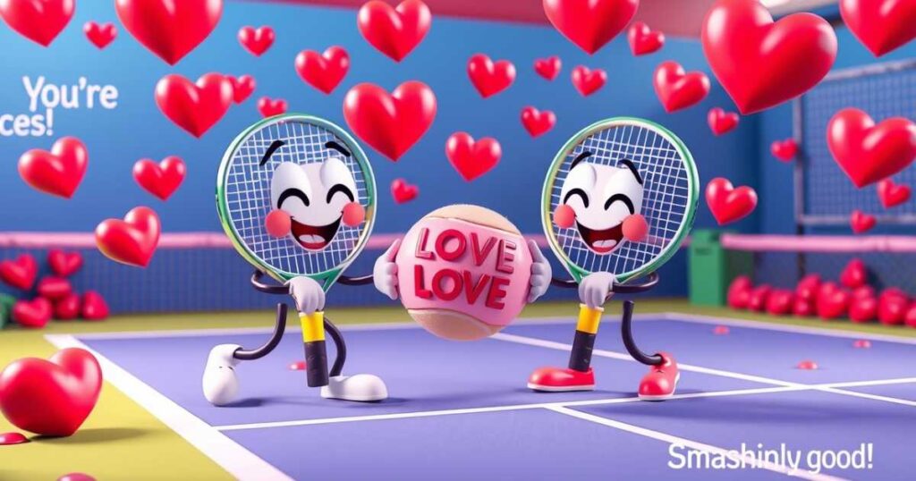 Tennis Love Puns for Social Media